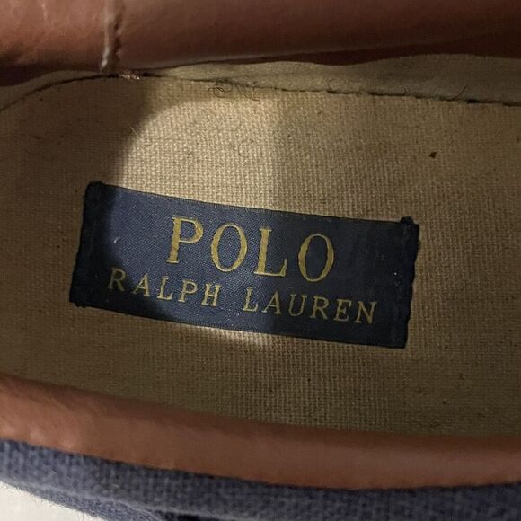 Polo Ralph Lauren Vaughn Sneaker Shoes 9.5 D Blue Canvas Lace Up Men Pre… - Picture 7 of 8